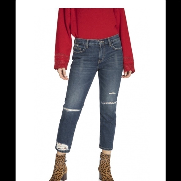 Current/Elliott Denim - NWT Current Elliott Fling Plaid Patch Boyfriend Jean SZ 32
